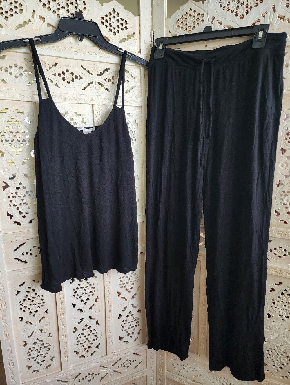 Max Studio Sleepwear Black Pj Pajama Set- Womens Size Small- Tank Top & Pants